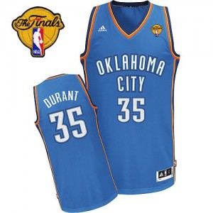 Maillot NBA Swingman Kevin Durant #35 Oklahoma City Thunder Road Finals Patch Bleu royal - Homme