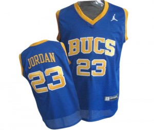 Chicago Bulls Nike Michael Jordan #23 Laney Bucs High School Throwback Authentic Maillot d'équipe de NBA - Bleu pour Homme