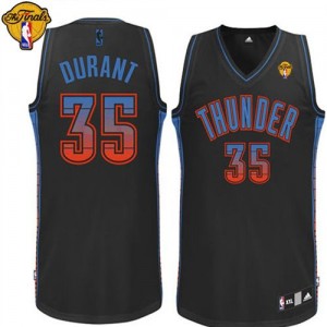 Oklahoma City Thunder #35 Adidas Vibe Finals Patch Noir Authentic Maillot d'équipe de NBA Promotions - Kevin Durant pour Homme