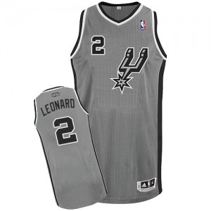 Maillot NBA San Antonio Spurs #2 Kawhi Leonard Gris argenté Adidas Authentic Alternate - Homme