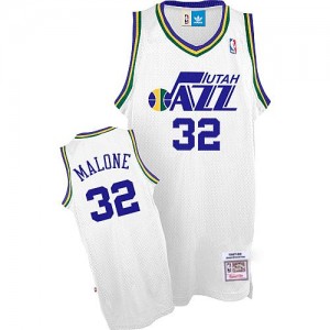Maillot NBA Swingman Karl Malone #32 Utah Jazz Throwback Blanc - Homme