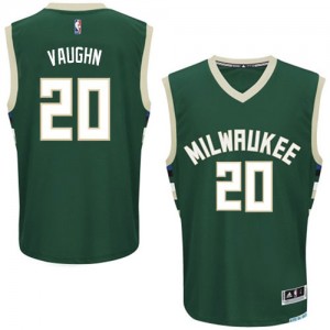 Maillot NBA Milwaukee Bucks #20 Rashad Vaughn Vert Adidas Authentic Road - Homme