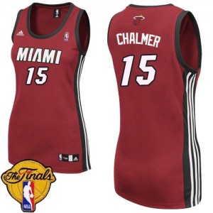 Maillot Authentic Miami Heat NBA Alternate Finals Patch Rouge - #15 Mario Chalmer - Femme
