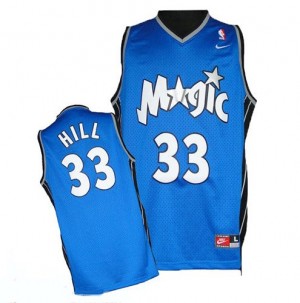 Orlando Magic Nike Grant Hill #33 Throwback Authentic Maillot d'équipe de NBA - Bleu royal pour Homme