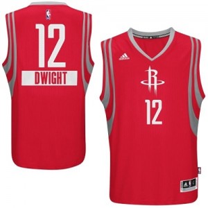 Maillot NBA Houston Rockets #12 Dwight Howard Rouge Adidas Authentic 2014-15 Christmas Day - Homme