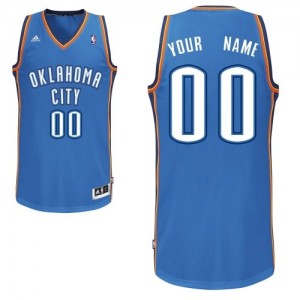 Maillot NBA Bleu royal Swingman Personnalisé Oklahoma City Thunder Road Homme Adidas
