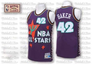 Maillot Adidas Violet Throwback 1995 All Star Authentic Milwaukee Bucks - Vin Baker #42 - Homme