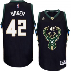 Maillot NBA Milwaukee Bucks #42 Vin Baker Noir Adidas Authentic Alternate - Homme
