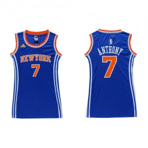 Maillot Authentic New York Knicks NBA Dress Bleu royal - #7 Carmelo Anthony - Femme