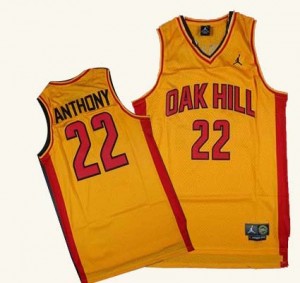 New York Knicks #22 Adidas Oak Hill Academy High School Or Authentic Maillot d'équipe de NBA Braderie - Carmelo Anthony pour Homme