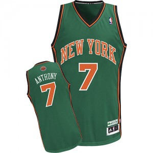 Maillot Adidas Vert Authentic New York Knicks - Carmelo Anthony #7 - Homme