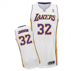 Maillot Adidas Blanc Alternate Authentic Los Angeles Lakers - Magic Johnson #32 - Homme