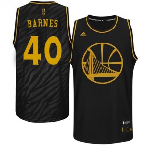 Golden State Warriors Harrison Barnes #40 Precious Metals Fashion Swingman Maillot d'équipe de NBA - Noir pour Homme