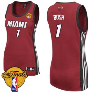 Maillot Adidas Rouge Alternate Finals Patch Swingman Miami Heat - Chris Bosh #1 - Femme
