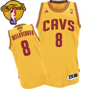 Maillot NBA Cleveland Cavaliers #8 Matthew Dellavedova Or Adidas Authentic Alternate 2015 The Finals Patch - Homme