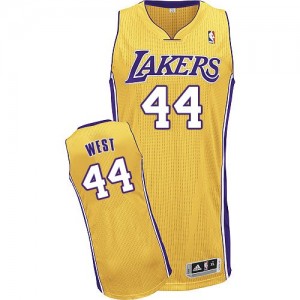 Maillot NBA Los Angeles Lakers #44 Jerry West Or Adidas Authentic Home - Homme
