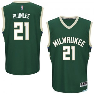 Maillot Authentic Milwaukee Bucks NBA Road Vert - #21 Miles Plumlee - Homme