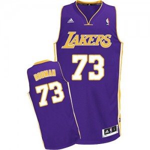 Los Angeles Lakers Dennis Rodman #73 Road Swingman Maillot d'équipe de NBA - Violet pour Homme
