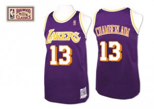 Maillot NBA Violet Wilt Chamberlain #13 Los Angeles Lakers Throwback Authentic Homme Mitchell and Ness