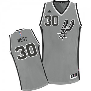 Maillot NBA Gris argenté David West #30 San Antonio Spurs Alternate Swingman Enfants Adidas
