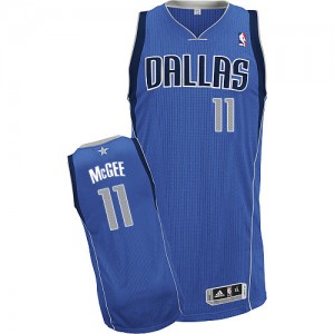 Maillot Adidas Bleu royal Road Authentic Dallas Mavericks - JaVale McGee #11 - Homme