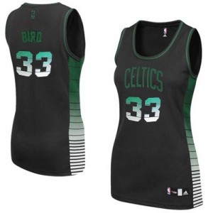 Maillot NBA Boston Celtics #33 Larry Bird Noir Adidas Authentic Vibe - Femme