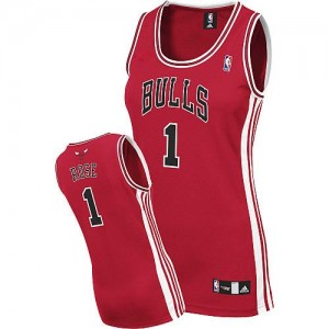 Maillot NBA Rouge Derrick Rose #1 Chicago Bulls Road Authentic Femme Adidas