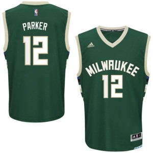 Maillot NBA Vert Jabari Parker #12 Milwaukee Bucks Road Swingman Homme Adidas
