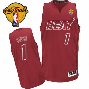 Maillot NBA Authentic Chris Bosh #1 Miami Heat Big Color Fashion Finals Patch Rouge - Homme