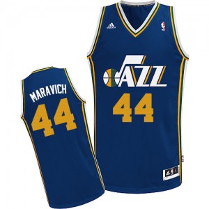 Maillot NBA Utah Jazz #44 Pete Maravich Bleu marin Adidas Swingman Road - Homme