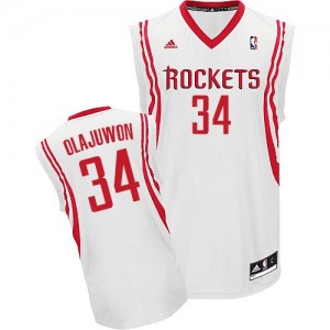 Maillot NBA Swingman Hakeem Olajuwon #34 Houston Rockets Home Blanc - Homme