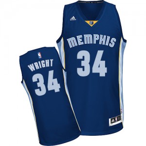 Maillot NBA Memphis Grizzlies #34 Brandan Wright Bleu marin Adidas Swingman Road - Homme