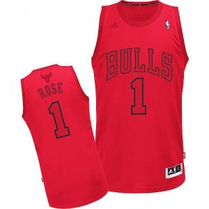 Chicago Bulls #1 Adidas Big Color Fashion Rouge Swingman Maillot d'équipe de NBA 100% authentique - Derrick Rose pour Homme