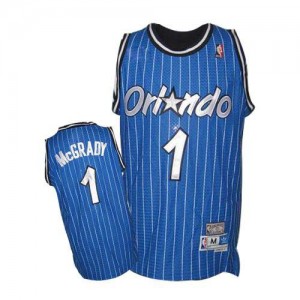 Orlando Magic #1 Mitchell and Ness Throwback Bleu royal Authentic Maillot d'équipe de NBA préférentiel - Tracy Mcgrady pour Homme