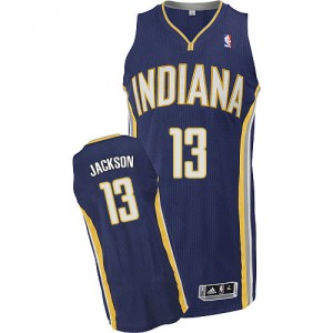 Indiana Pacers Mark Jackson #13 Road Authentic Maillot d'équipe de NBA - Bleu marin pour Homme