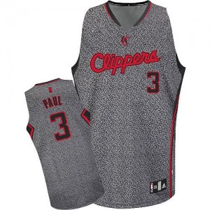 Los Angeles Clippers #3 Adidas Static Fashion Gris Authentic Maillot d'équipe de NBA Remise - Chris Paul pour Homme
