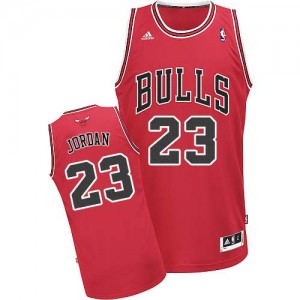 Maillot NBA Chicago Bulls #23 Michael Jordan Rouge Adidas Swingman Road - Enfants