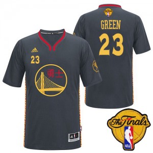 Maillot Adidas Noir Slate Chinese New Year 2015 The Finals Patch Swingman Golden State Warriors - Draymond Green #23 - Homme