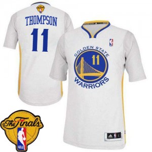 Golden State Warriors #11 Adidas Alternate 2015 The Finals Patch Blanc Authentic Maillot d'équipe de NBA Promotions - Klay Thompson pour Femme
