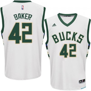 Milwaukee Bucks Vin Baker #42 Home Authentic Maillot d'équipe de NBA - Blanc pour Homme
