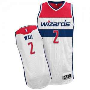 Washington Wizards John Wall #2 Home Authentic Maillot d'équipe de NBA - Blanc pour Homme