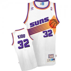 Maillot NBA Phoenix Suns #32 Jason Kidd Blanc Adidas Authentic Throwback - Homme
