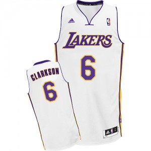 Maillot NBA Blanc Jordan Clarkson #6 Los Angeles Lakers Alternate Swingman Homme Adidas