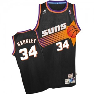 Maillot NBA Noir Charles Barkley #34 Phoenix Suns Throwback Authentic Homme Adidas