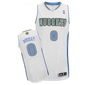 Maillot Authentic Denver Nuggets NBA Home Blanc - #0 Emmanuel Mudiay - Homme