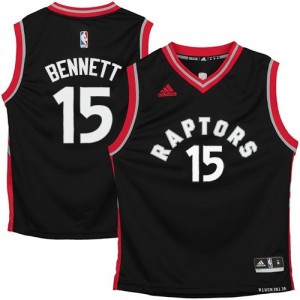 Maillot NBA Toronto Raptors #15 Anthony Bennett Noir Adidas Authentic - Homme