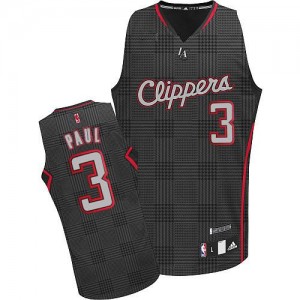 Maillot Adidas Noir Rhythm Fashion Authentic Los Angeles Clippers - Chris Paul #3 - Homme