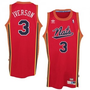 Maillot Adidas Rouge Throwback "Nats" Authentic Philadelphia 76ers - Allen Iverson #3 - Homme