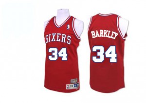 Maillot NBA Authentic Charles Barkley #34 Philadelphia 76ers Throwback Rouge - Homme