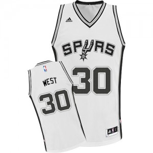 Maillot NBA San Antonio Spurs #30 David West Blanc Adidas Swingman Home - Enfants